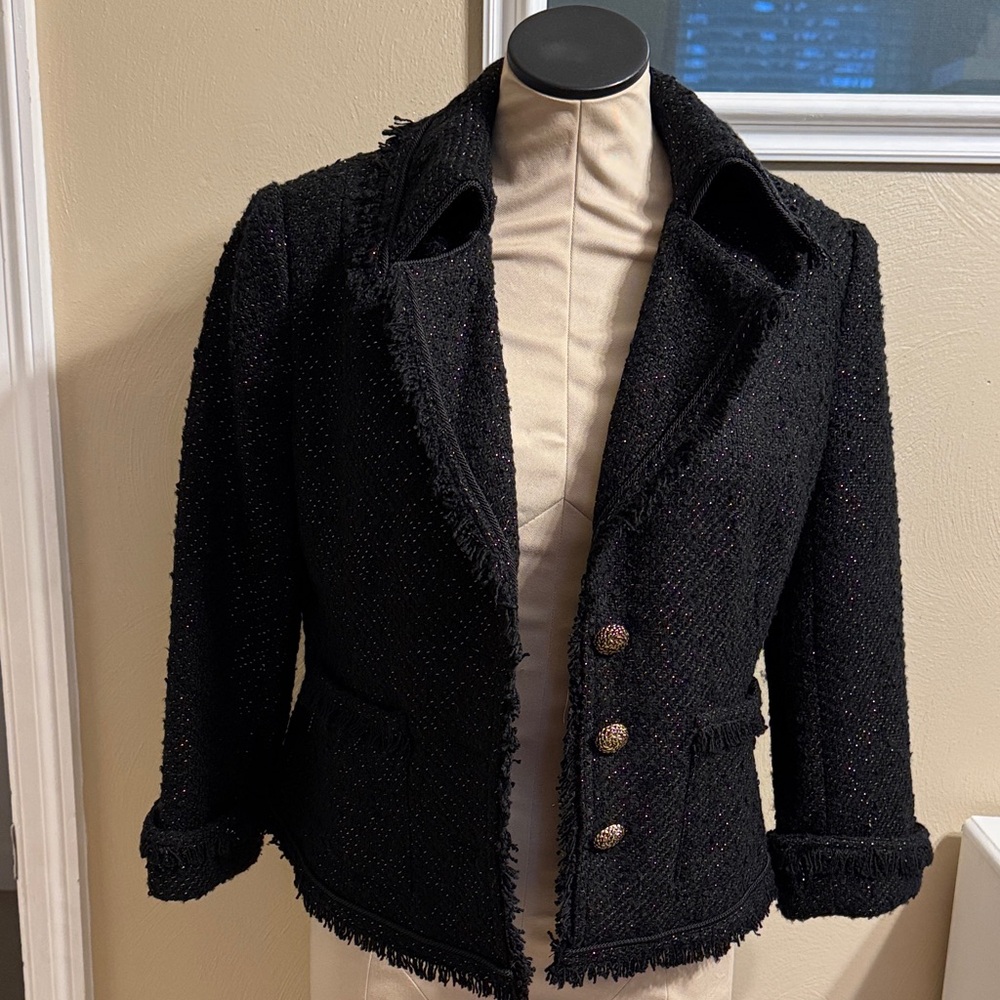 New York & Company Black Textured Jacket